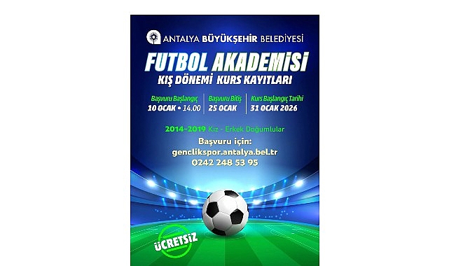 Futbol Akademisi kış dönemi kayıtları başlıyor